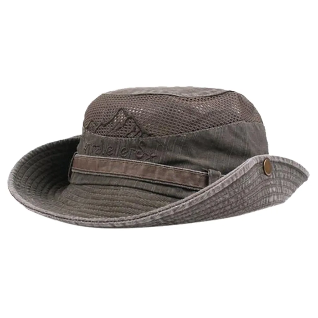 Vintage Fashion Windproof Fishing Hats Wide Brim Sun Protection Hat Casual Outdoor Mesh Fishing Caps Cappello Uomo #T9
Vintage Fashion Windproof Fishing Hats Wide Brim Sun Protection Hat Casual Outdoor Mesh Fishing Caps Cappello Uomo #T9