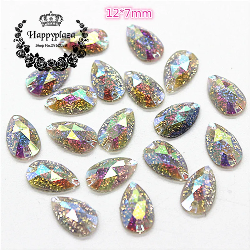 100pcs 12*7mm Teardrop Shiny AB Resin 2 Holes Sewing Stone Facets Flatback Cabochon DIY Garment/Jewelry/Craft Decoration
100pcs 12*7mm Teardrop Shiny AB Resin 2 Holes Sewing Stone Facets Flatback Cabochon DIY Garment/Jewelry/Craft Decoration