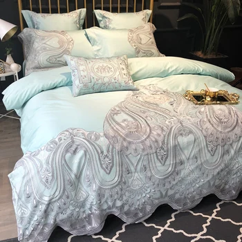 luxury120S Egyptian cotton Embroidered Bedding set Queen King Europe Noble Lace Edge Duvet cover Bed sheet set Pillowcase4/6pcs
luxury120S Egyptian cotton Embroidered Bedding set Queen King Europe Noble Lace Edge Duvet cover Bed sheet set Pillowcase4/6pcs