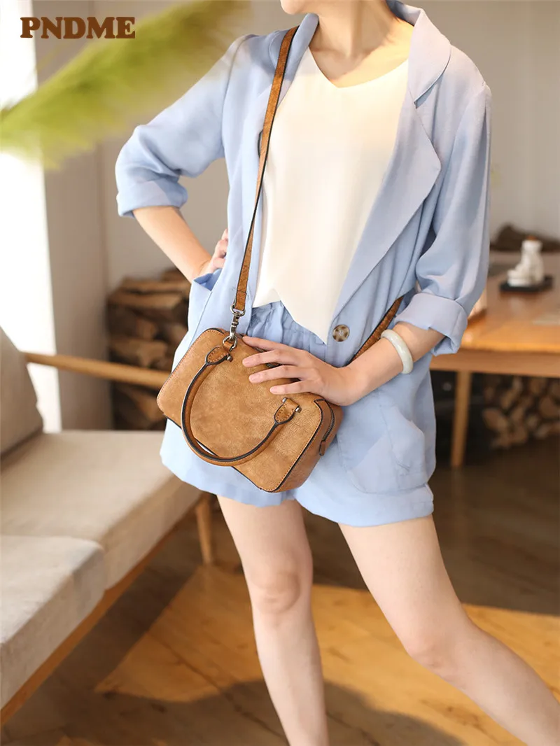 PNDME fashion genuine leather ladies shoulder bag casual temperament soft cowhide leather mini women's cube messenger bag
PNDME fashion genuine leather ladies shoulder bag casual temperament soft cowhide leather mini women's cube messenger bag