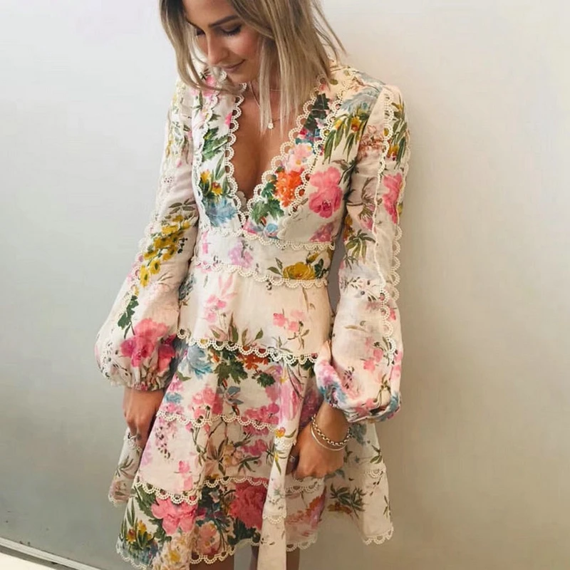 2019 New Beach Style Print Cascading Ruffle A-Line Dresses Lantern Full Sleeve Romantic Summer Knee-Length Dress
2019 New Beach Style Print Cascading Ruffle A-Line Dresses Lantern Full Sleeve Romantic Summer Knee-Length Dress
