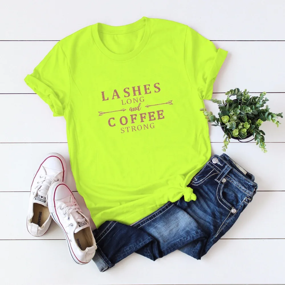 Summer Fashion Short Sleeve T-Shirt Women Femme Long eyelashes and coffee fashion letter print T-shirts Plus Size Women Clothes
Summer Fashion Short Sleeve T-Shirt Women Femme Long eyelashes and coffee fashion letter print T-shirts Plus Size Women Clothes