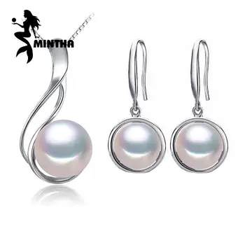 MINTHA Pearl Jewelry Brand Casual Jewelry Sets Natural Pearl Pendant Necklace Women 925 Sterling Silver Dangle Earrings
MINTHA Pearl Jewelry Brand Casual Jewelry Sets Natural Pearl Pendant Necklace Women 925 Sterling Silver Dangle Earrings
