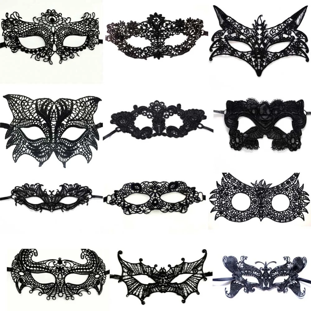 

Women Fashion Sexy Elegant Lace Eye Face Mask for Halloween Christmas Masquerade Ball Costume Party Masks Black