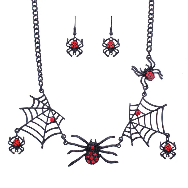 Popular Halloween Series Suit Spider Web Short Necklace Spider Earrings Set Jewellery Africa Party Christmas Jewelry Set N6042
Popular Halloween Series Suit Spider Web Short Necklace Spider Earrings Set Jewellery Africa Party Christmas Jewelry Set N6042