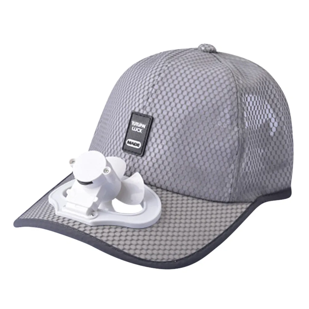 Фото Новые продукты хит продаж летняя охлаждающая шляпа с вентилятором светло-серая