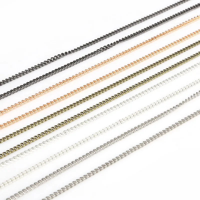 5m/lot Gold/Rhodium/Sliver Plated Link-Opened Curb Chains For DIY Woman Necklaces Bracelets Jewelry Making Accessories
5m/lot Gold/Rhodium/Sliver Plated Link-Opened Curb Chains For DIY Woman Necklaces Bracelets Jewelry Making Accessories