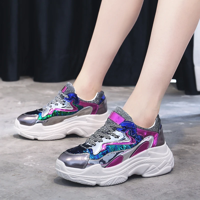 Women Platform Shoes BlingBling Casual Sneakers Thick Sole Soft Shoes Woman Zapatos De Mujer Ladies Flats Shoes Tenis Feminino
Women Platform Shoes BlingBling Casual Sneakers Thick Sole Soft Shoes Woman Zapatos De Mujer Ladies Flats Shoes Tenis Feminino