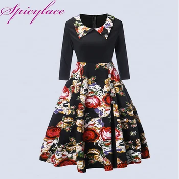 Spicylace Women 2018 Flowers printed Dress O Neck Wrist Sleve Dress High Waist Elegant Long Party Plus Size dress
Spicylace Women 2018 Flowers printed Dress O Neck Wrist Sleve Dress High Waist Elegant Long Party Plus Size dress