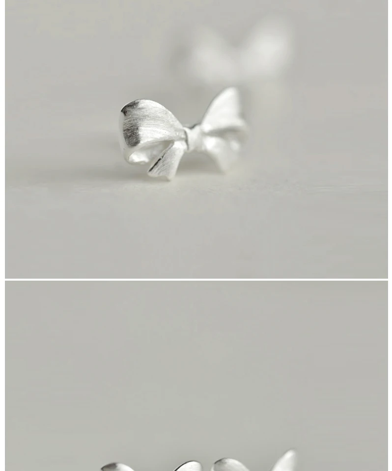 Exquisite 925 Sterling Silver Bowknot Stud Earrings For Women Girls Kids Fashion Minimalist Silver Jewelry Brincos de prata 925 (1)