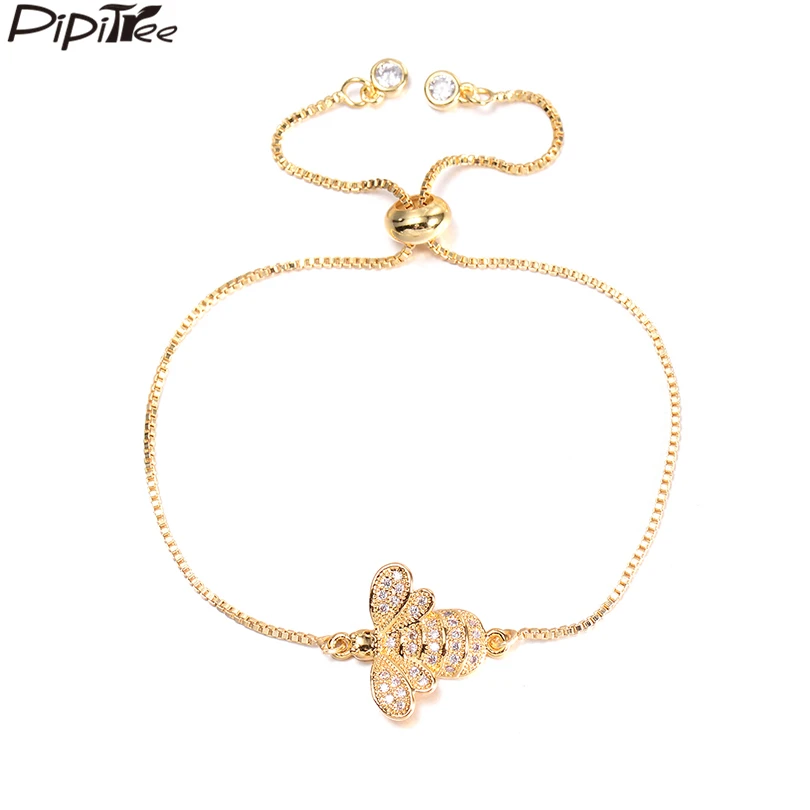 Pipitree Fashion Cubic Zirconia Honeybee Bracelet for Women Men Adjustable Slider Chain Bracelets Charm Jewelry Birthday Gift
Pipitree Fashion Cubic Zirconia Honeybee Bracelet for Women Men Adjustable Slider Chain Bracelets Charm Jewelry Birthday Gift