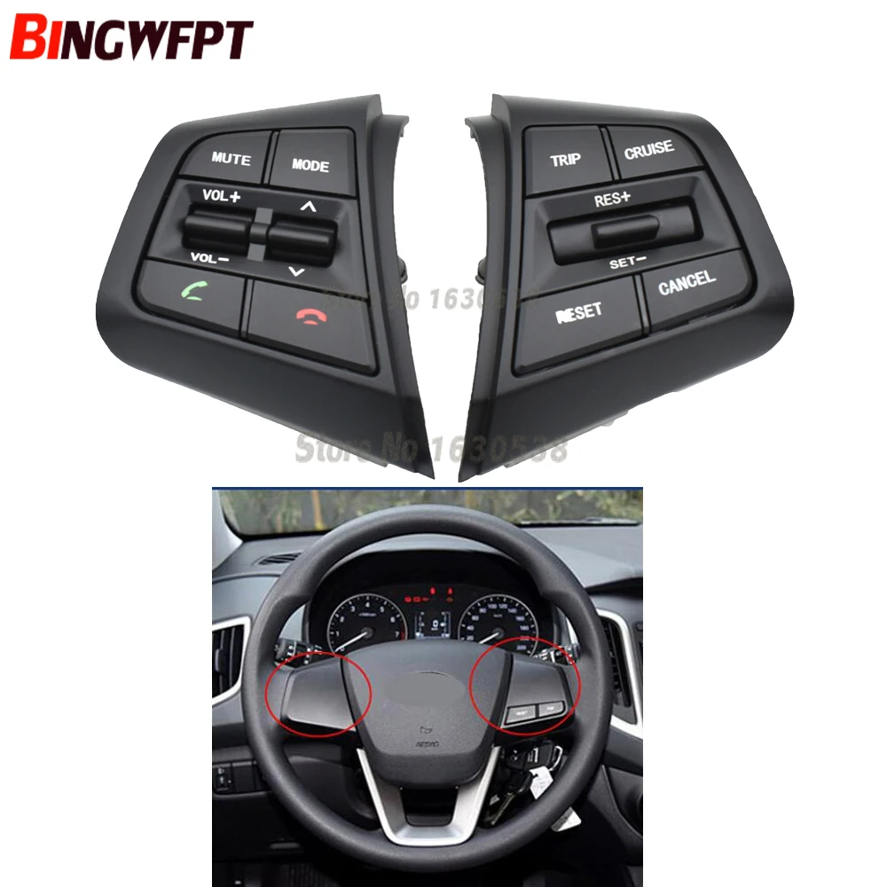 Car Steering Wheel Cruise Control Buttons Remote Control Volume Button With Cables For Hyundai ix25 (creta) 1.6L
Car Steering Wheel Cruise Control Buttons Remote Control Volume Button With Cables For Hyundai ix25 (creta) 1.6L