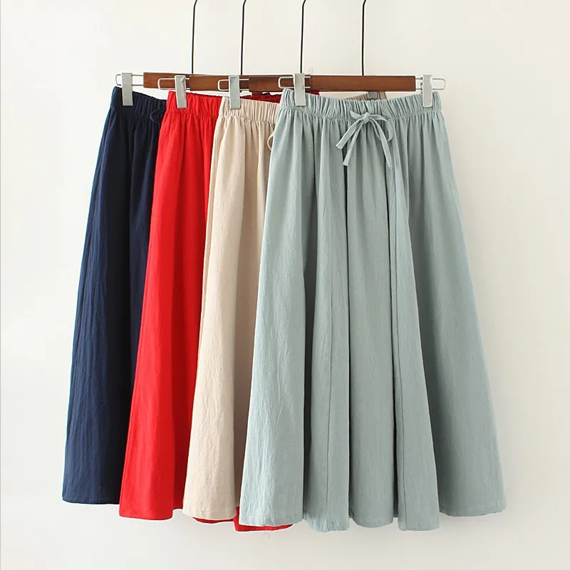 2019 woman cotton linen solid skirts new spring summer fashion lace-up A-Line M-7XL casual loose high waist female slim white
2019 woman cotton linen solid skirts new spring summer fashion lace-up A-Line M-7XL casual loose high waist female slim white