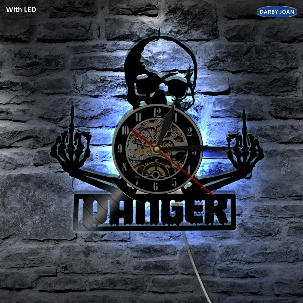 Middle Finger Skull LED Lighting Wall Clock Demon Gothic Punk Skull Color Changing Wall Light Vinyl Remote Controller
Middle Finger Skull LED Lighting Wall Clock Demon Gothic Punk Skull Color Changing Wall Light Vinyl Remote Controller