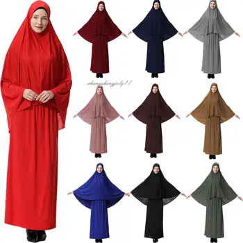 2 Piece Muslim Women Abaya Jilbab Islam Prayer Dress Long Scarf Hijab Arab Maxi Khimar Umrah Skirt Clothing Ramadan Middle East
2 Piece Muslim Women Abaya Jilbab Islam Prayer Dress Long Scarf Hijab Arab Maxi Khimar Umrah Skirt Clothing Ramadan Middle East