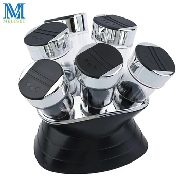 7pcs Condiment Set Pepper and Salt Cruet Plastic Kitchen Spice Rack Set 6pcs Jars + 1pc Rack Black
7pcs Condiment Set Pepper and Salt Cruet Plastic Kitchen Spice Rack Set 6pcs Jars + 1pc Rack Black