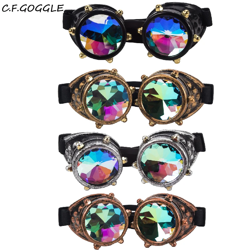 C.F.GOGGLE New Arrival Hot Punk Retro Welding Goggles 4 Colors Frame Kaleidoscope Colorful Lens Sunglasses Rave Festival Party
C.F.GOGGLE New Arrival Hot Punk Retro Welding Goggles 4 Colors Frame Kaleidoscope Colorful Lens Sunglasses Rave Festival Party