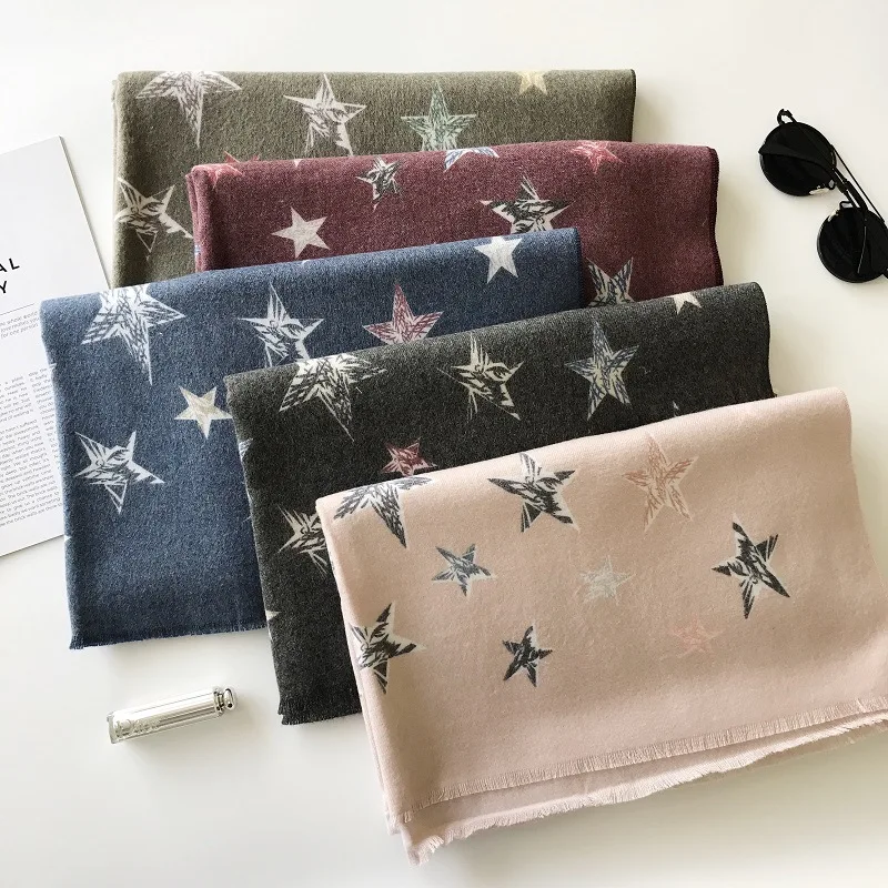 Cashmere Scarf Women Stars Print Winter Scarf for Ladies Long Warm Shawl Fashion Pashmina Collar Blanket Wraps Christmas Scarf
Cashmere Scarf Women Stars Print Winter Scarf for Ladies Long Warm Shawl Fashion Pashmina Collar Blanket Wraps Christmas Scarf