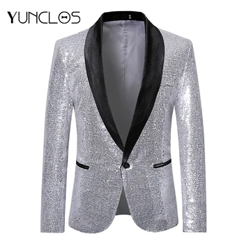 YUNCLOS Sequin Men Suit Jacket Wedding Party Print Luxury Blazer Party Dress Shawl Collar Slim Fit Men Blazers
YUNCLOS Sequin Men Suit Jacket Wedding Party Print Luxury Blazer Party Dress Shawl Collar Slim Fit Men Blazers