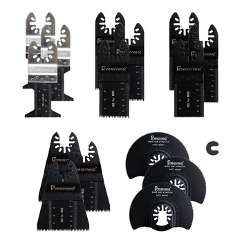15 PCS Metal Wood Oscillating Multitool Quick Release Saw Blades Fit Fein MultimasterBlack