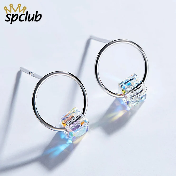 Trending Original Cube Crystals from Swarovski Circular Stud Earrings For Women Sterling Silver 925 Jewelry Korean Earrings Gift
Trending Original Cube Crystals from Swarovski Circular Stud Earrings For Women Sterling Silver 925 Jewelry Korean Earrings Gift