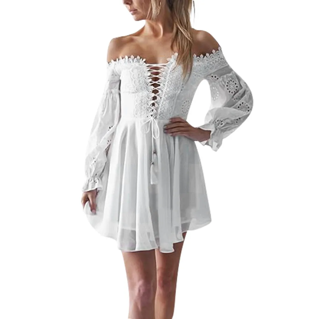 Fashion Summer Short Mini Dress Short Sleeve Lace Off Should Casual Bodycon Dress Women's Evening Party Dress Vestido de festa
Fashion Summer Short Mini Dress Short Sleeve Lace Off Should Casual Bodycon Dress Women's Evening Party Dress Vestido de festa