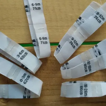 Custom White damask polyester cloth size label New born baby 0-3, 3-6, 6-9, 9-12, 12-18, 18-24
Custom White damask polyester cloth size label New born baby 0-3, 3-6, 6-9, 9-12, 12-18, 18-24