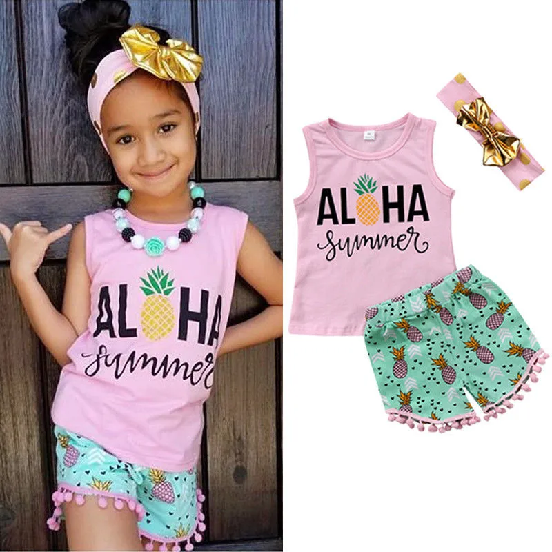 Summer style Girls Fashion floral casual suit children clothing set sleeveless outfit +headband new kids clothes set
Summer style Girls Fashion floral casual suit children clothing set sleeveless outfit +headband new kids clothes set
