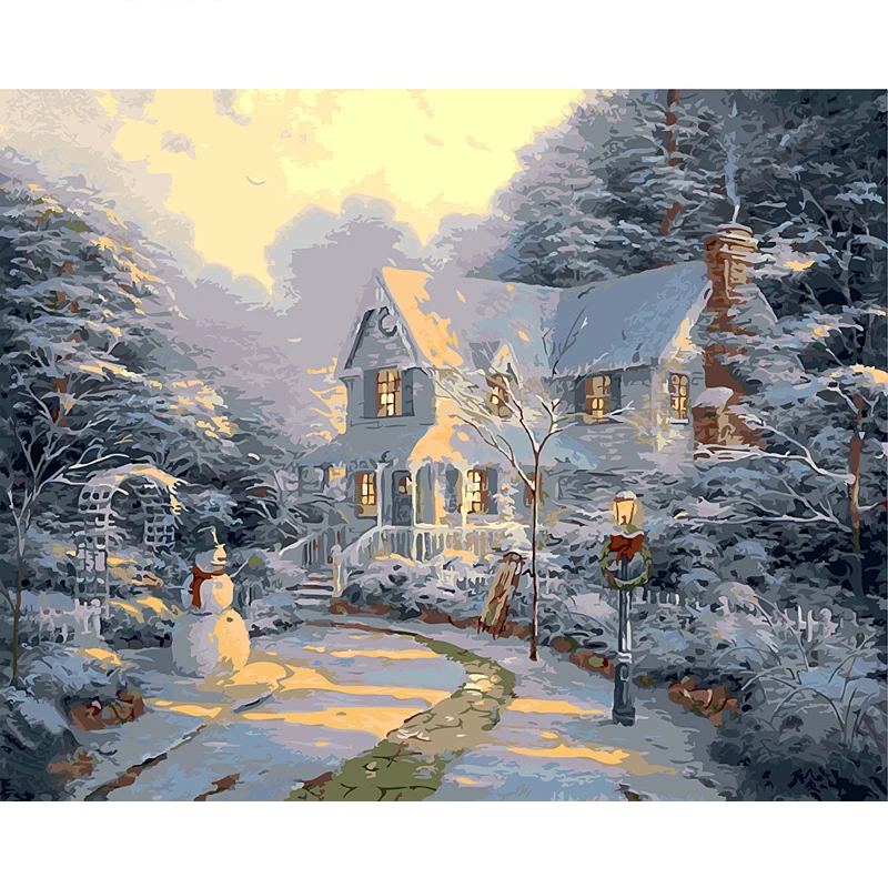 Dropshipping 60x75cm Painting By Numbers DIY Villa Snowman Scenery Wall Art Picture Acrylic Painting For Wedding Decoration
Dropshipping 60x75cm Painting By Numbers DIY Villa Snowman Scenery Wall Art Picture Acrylic Painting For Wedding Decoration