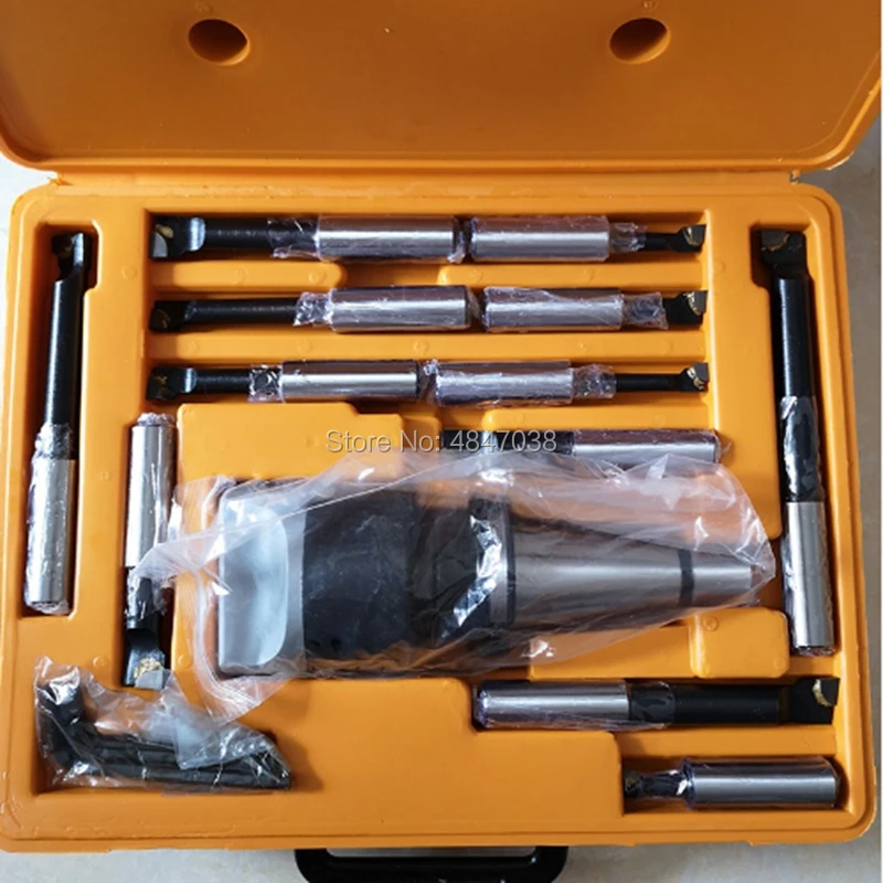 Boring tool set NT40 M16 adapter NT40 taper, F1-18 75mm (3") boring head with NT40 shank and 18mm boring bars, boring head set
Boring tool set NT40 M16 adapter NT40 taper, F1-18 75mm (3") boring head with NT40 shank and 18mm boring bars, boring head set