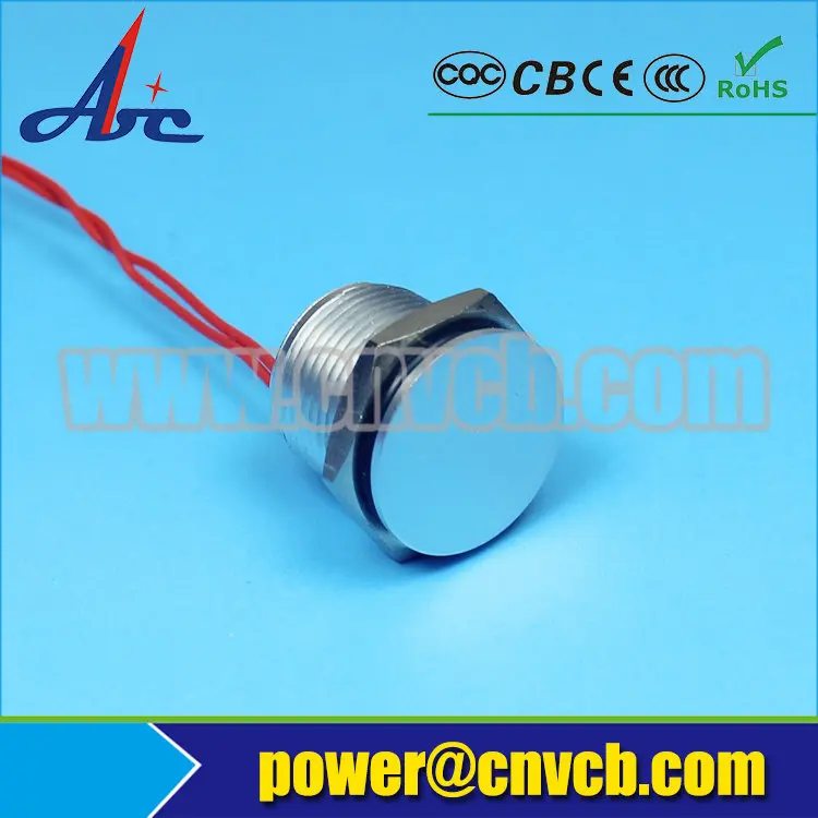 IB170621 IP68 12 в 16 мм плоская головка фиксация нержавеющая сталь 3 Провода
