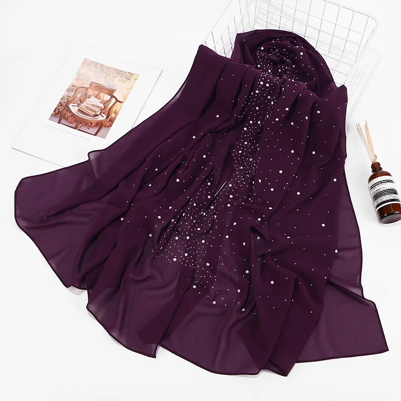 2019 New Women Bubbles Chiffon Scarf With Diamond Studs Pearls Scarf Plain Hijab Shawls Wraps Solid Color Muslim hijab
2019 New Women Bubbles Chiffon Scarf With Diamond Studs Pearls Scarf Plain Hijab Shawls Wraps Solid Color Muslim hijab