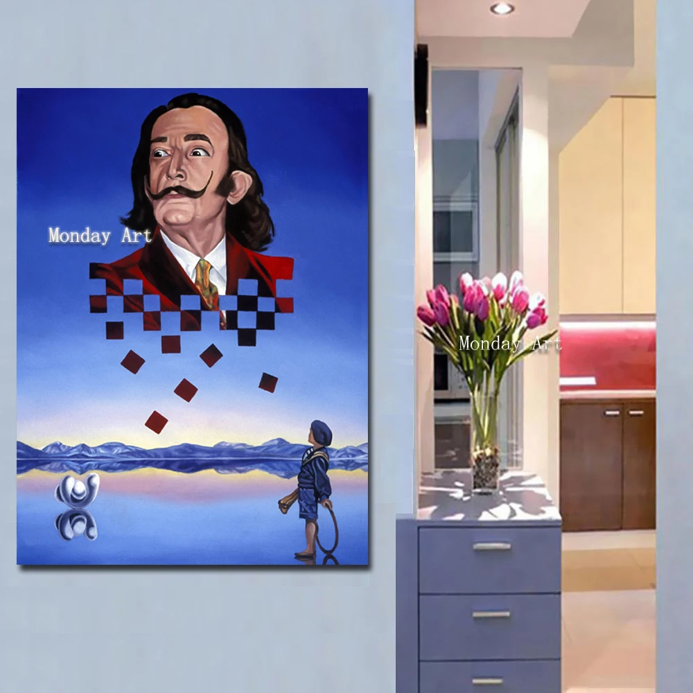 Modern handmade Salvador Dali Blue Portrait Painting Modern Art Canvas paintings Wall Art pictures Cuadro For Living Room Decor
Modern handmade Salvador Dali Blue Portrait Painting Modern Art Canvas paintings Wall Art pictures Cuadro For Living Room Decor