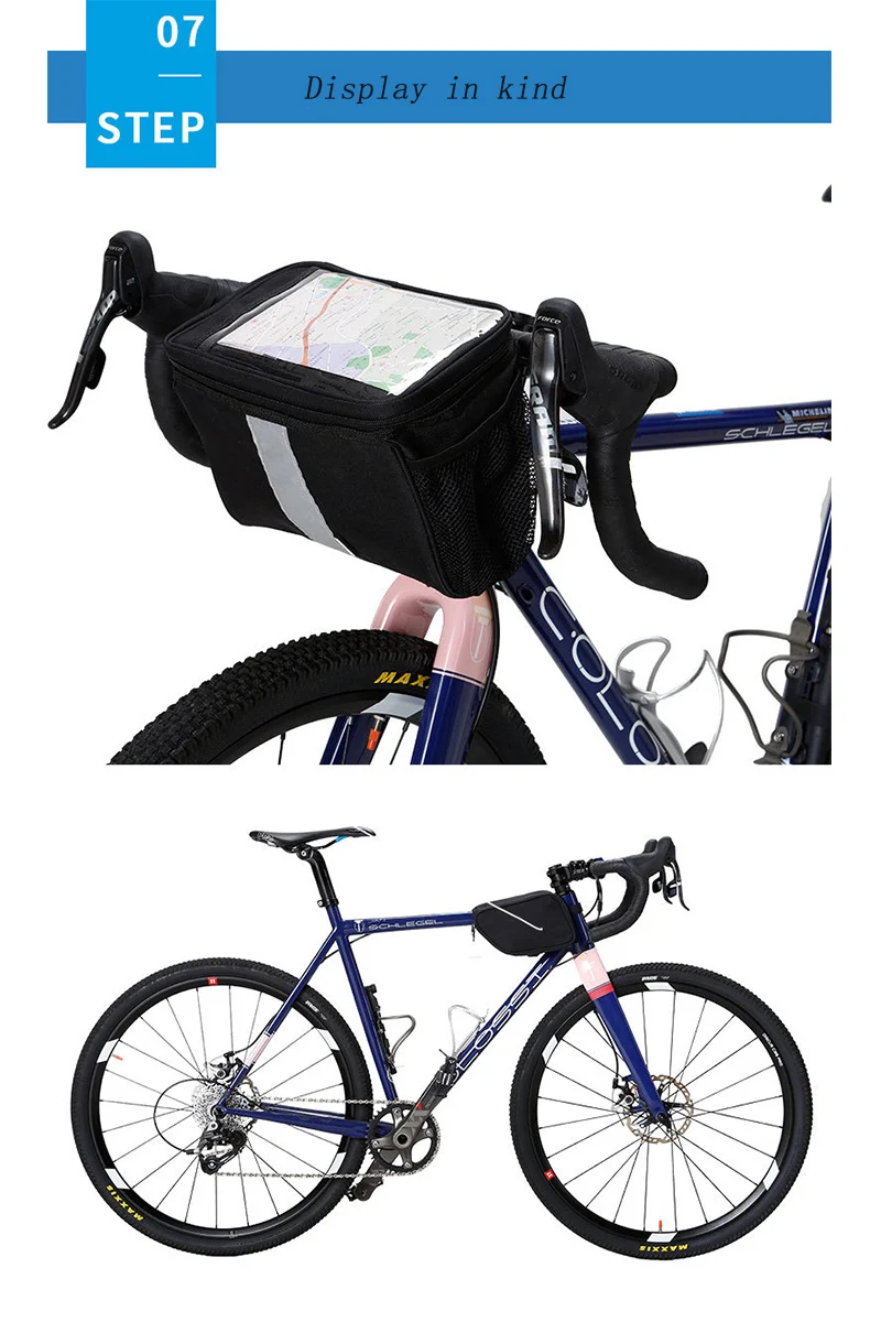 Flash Deal Aokali Bicycle Bag 2019 New Mountain Bike Multi-function Head Bag Heat Insulation Bicycle Head Frame Accessories 8