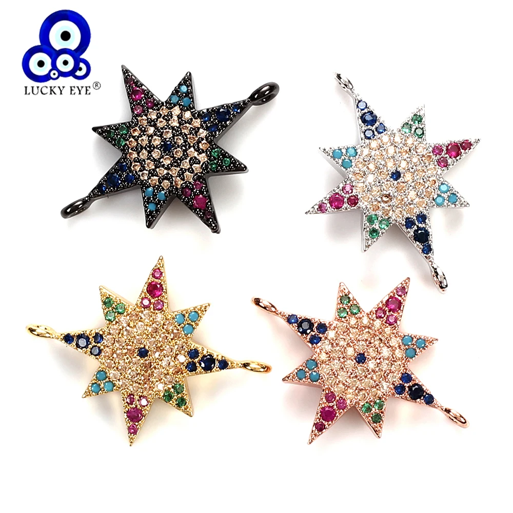 Lucky Eye Star Charms Copper Colorful Micro Zircon Paved Connector For Bracelets Necklace Pendant Jewelry Accessories EY5018
Lucky Eye Star Charms Copper Colorful Micro Zircon Paved Connector For Bracelets Necklace Pendant Jewelry Accessories EY5018