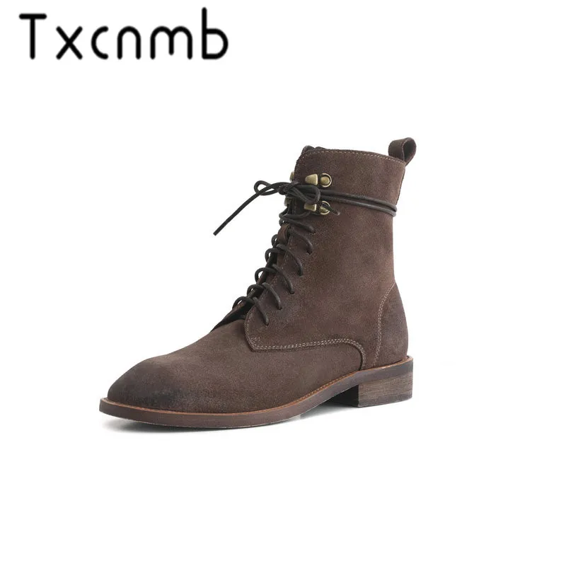 TXCNMB New Winter Ankle Women's Boots Natural Suede Leather Low Heel Boots Women Size 34-44 Free Shipping
TXCNMB New Winter Ankle Women's Boots Natural Suede Leather Low Heel Boots Women Size 34-44 Free Shipping