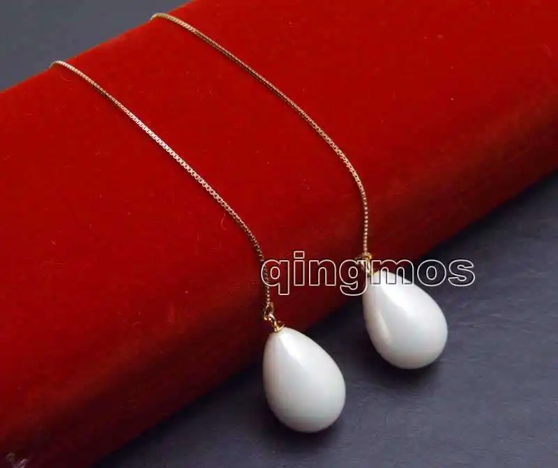 Fashion Big 12*16mm White Drop Sea shell pearl and Rose Gold sterling silver s925 Ear Line dangle 4'' Earring-ear672
Fashion Big 12*16mm White Drop Sea shell pearl and Rose Gold sterling silver s925 Ear Line dangle 4'' Earring-ear672