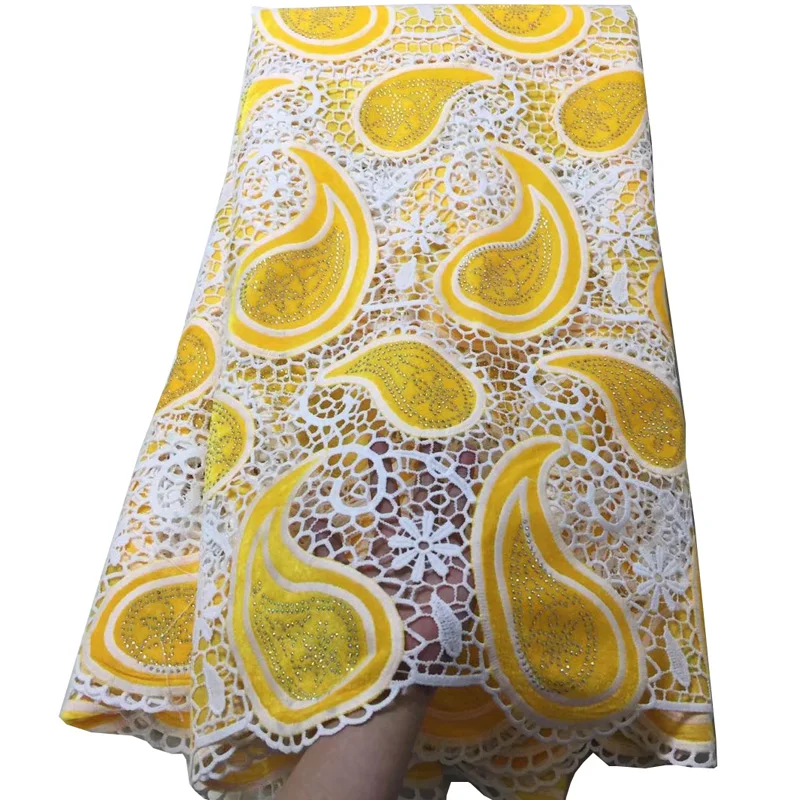 15 colors (5yards/pc) white and gold African velvet cord lace fabric with stones high quality for party dress CWS83 
15 colors (5yards/pc) white and gold African velvet cord lace fabric with stones high quality for party dress CWS83