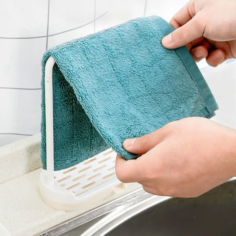 2019 Newest Cloth Hanger Drainer Sink Scourer Rack Holder Soap Dish Cutlery Bathroom Kitchen 2 Colors