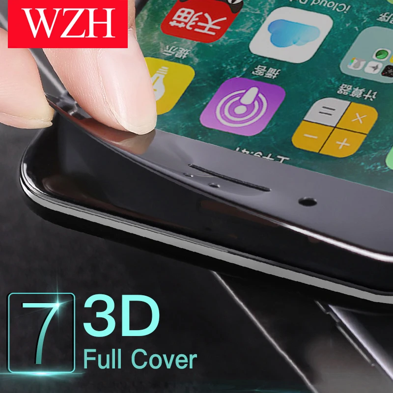 Закаленное стекло для iPhone 6 6s 7 8 Защита экрана Plus 3D мягкая кромка полное покрытие