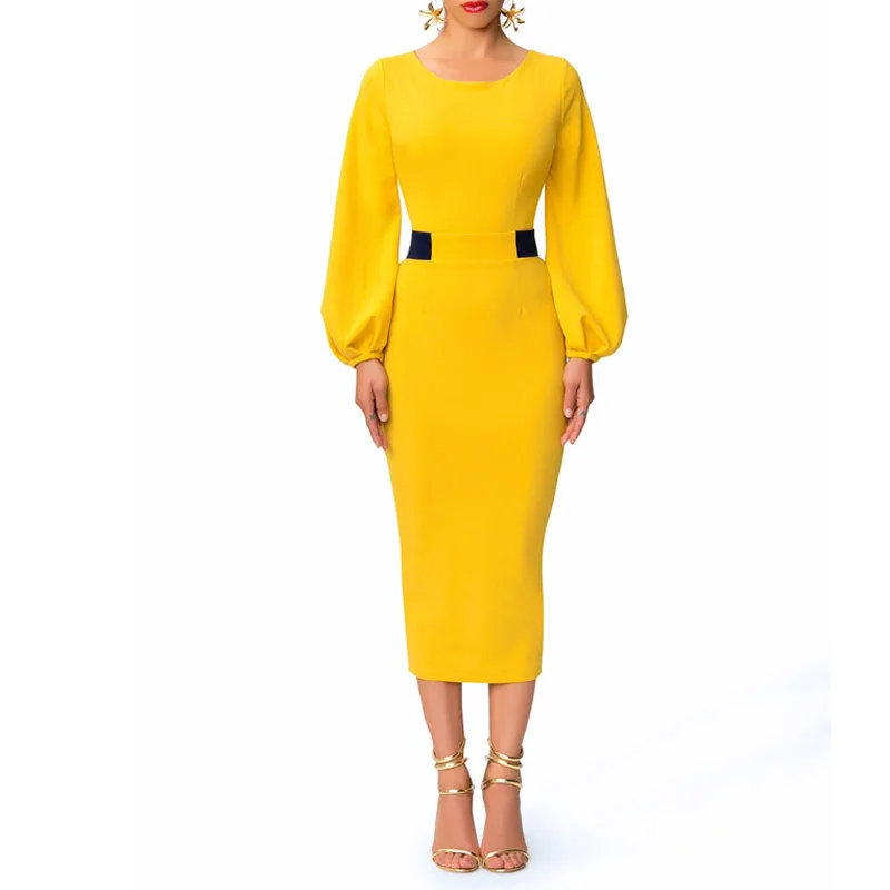 Women Dinner Dress Designer Runway 2018 Winter Sexy Stretch Bodycon Slim High Waist Below Knee Long Sleeve Yellow Midi Dress 35
Women Dinner Dress Designer Runway 2018 Winter Sexy Stretch Bodycon Slim High Waist Below Knee Long Sleeve Yellow Midi Dress 35
