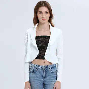 Women Open Front Cropped Cardigan Long Sleeve Casual Tops Ruffles Summer, Autumn Outwear Casual, Beach, Daily
Women Open Front Cropped Cardigan Long Sleeve Casual Tops Ruffles Summer, Autumn Outwear Casual, Beach, Daily