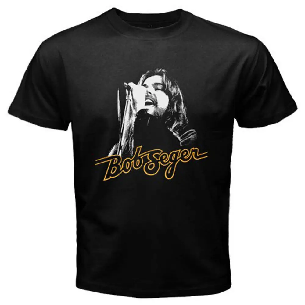 Bob Seger and The Silver Bullet Band Early Years Men's Black T-Shirt Size S-2XL Printed T Shirt Boys Top Tee Shirt Cotton