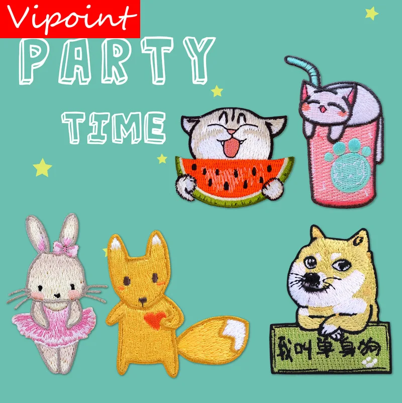 VIPOINT embroidery dogs fox cats rabbit patch cartoon animal patches badges applique patches for clothing LX-11
VIPOINT embroidery dogs fox cats rabbit patch cartoon animal patches badges applique patches for clothing LX-11