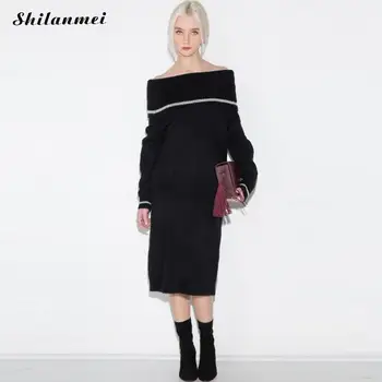 Sexy Off Shoulder Knit striped Dress For Women Autumn Winter Long Sleeve Slash Neck Women Dress Slim Bodycon Dress party vestido
Sexy Off Shoulder Knit striped Dress For Women Autumn Winter Long Sleeve Slash Neck Women Dress Slim Bodycon Dress party vestido