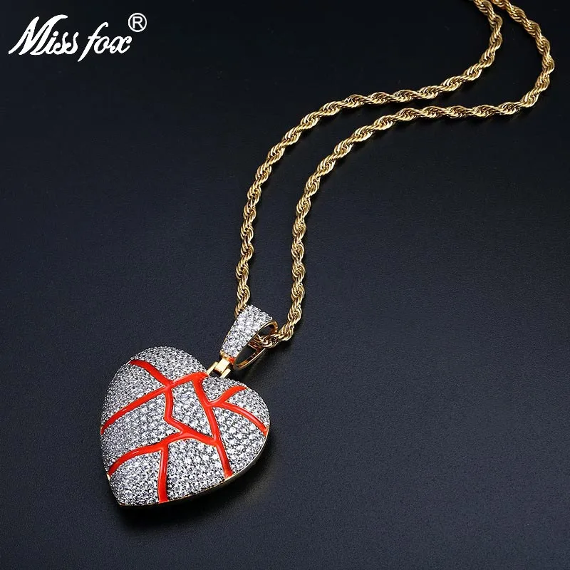 MISSFOX Hip Hop Fragmentation Broken Heart Blood Spill Out Long Gold Chain Necklace AAA CZ Stone Goth Women Men Iced Out Pendant
MISSFOX Hip Hop Fragmentation Broken Heart Blood Spill Out Long Gold Chain Necklace AAA CZ Stone Goth Women Men Iced Out Pendant