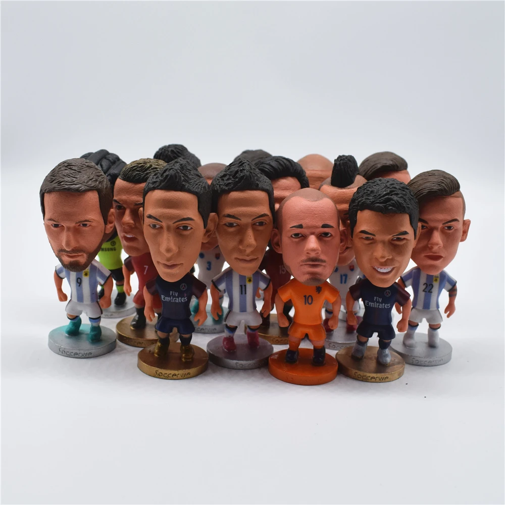 

30 PCS/lot Soccerwe Soccer Star Choices Dybala Higuain Messi Pepe Costa De Bruyne Puppets Collections for 2018 Cup Gift Toy
