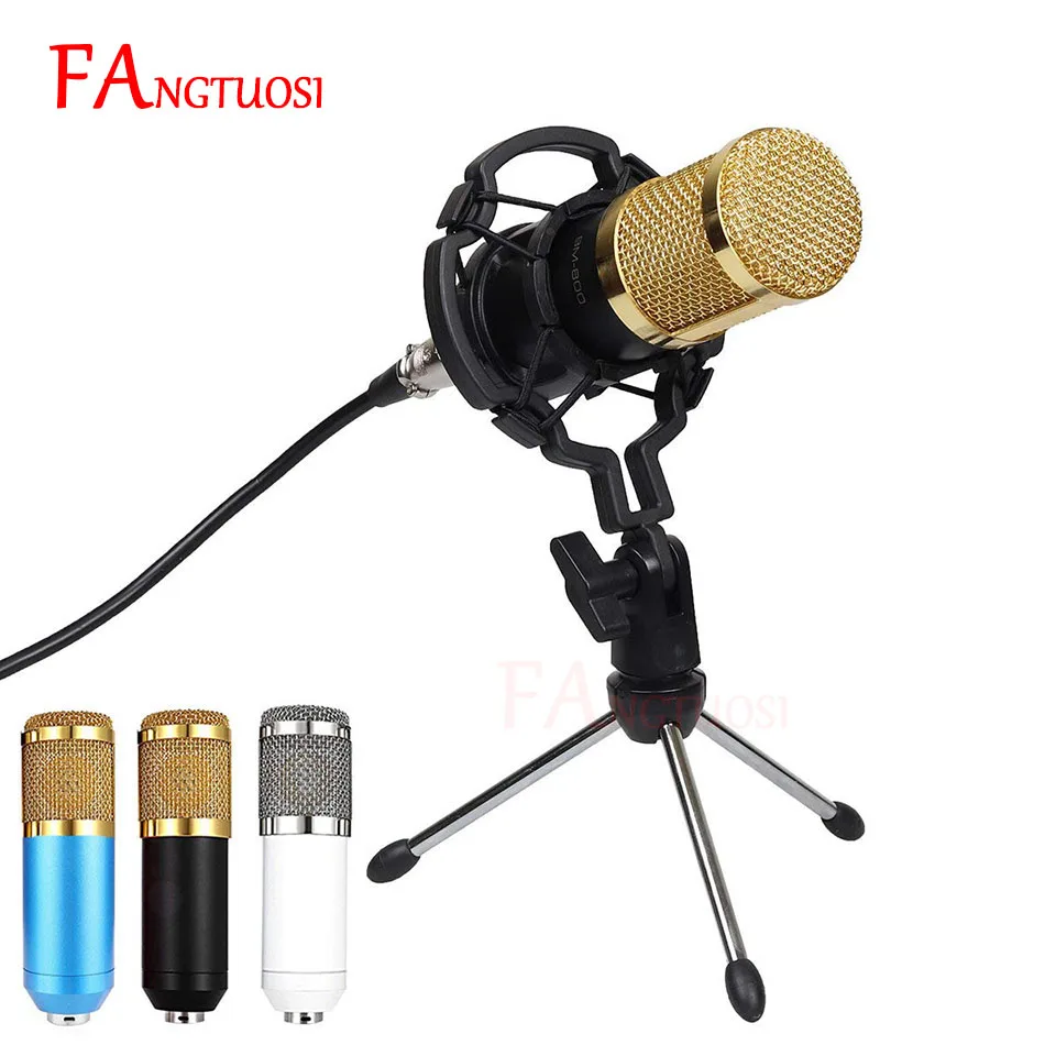 

BM 800 Microphone Condenser Sound Recording Microphone With Shock Mount For Radio Braodcasting Singing Recording KTV Karaoke Mic