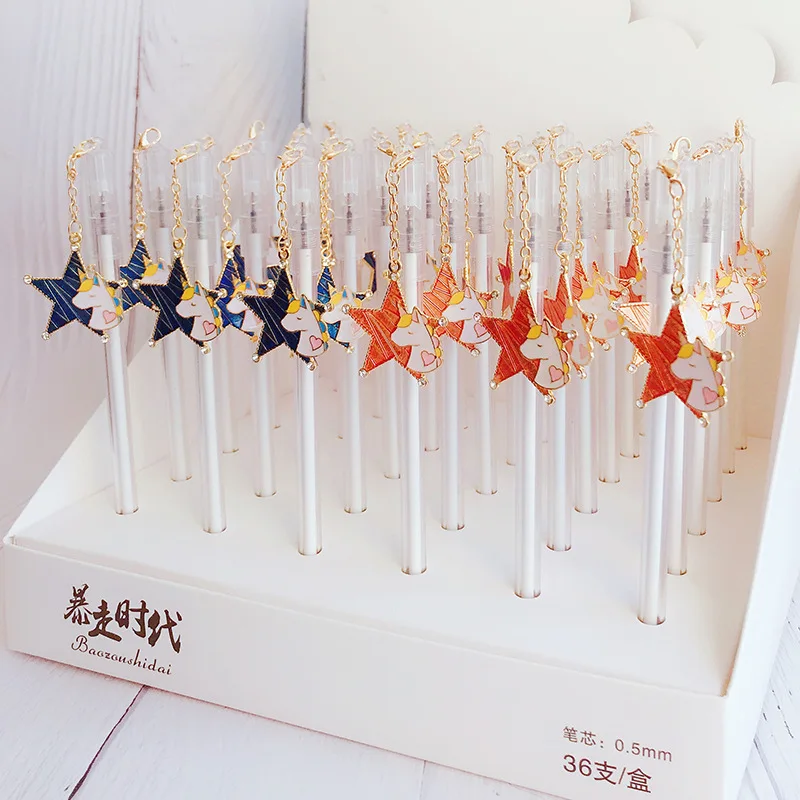 2 pcs/lot Lovely Unicorn Creativity Five-Pointed Star Pendant Gel Pen Ink Pen Promotional Gift Stationery School & Office Supply
2 pcs/lot Lovely Unicorn Creativity Five-Pointed Star Pendant Gel Pen Ink Pen Promotional Gift Stationery School & Office Supply