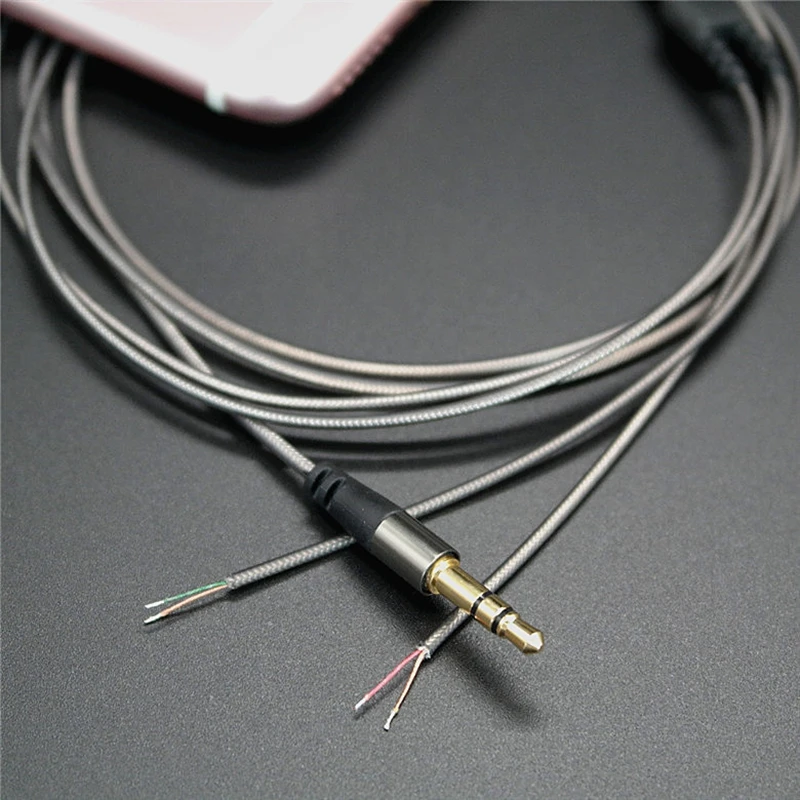 Hangrui 3.5mm DIY 3-Pole Jack Earphone Audio Cable Headphone Repair Replacement 14 Copper Core Wire DIY MP3 TPE fever wire (10)